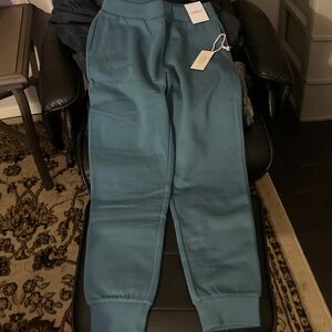 Forever 21 Teal Ribbed Waist Knit Joggers size medium NWT